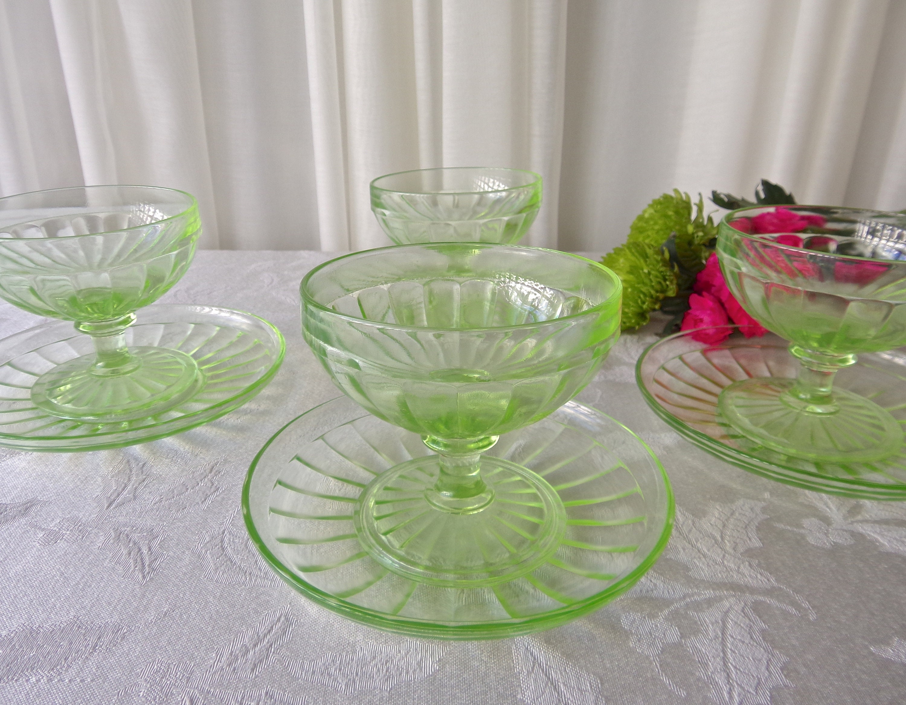 ウランガラス デザートカップ 4客 ウランガラス製 デザートカップ 4個