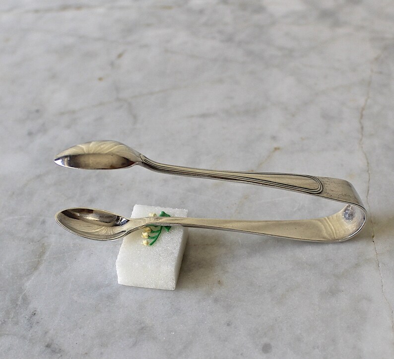 Vintage Sugar Tongs Nickel Silver Serving Utensil Etsy