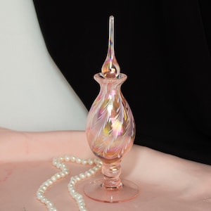 Vintage Swirl Iridescent Perfume Bottle With Applicator