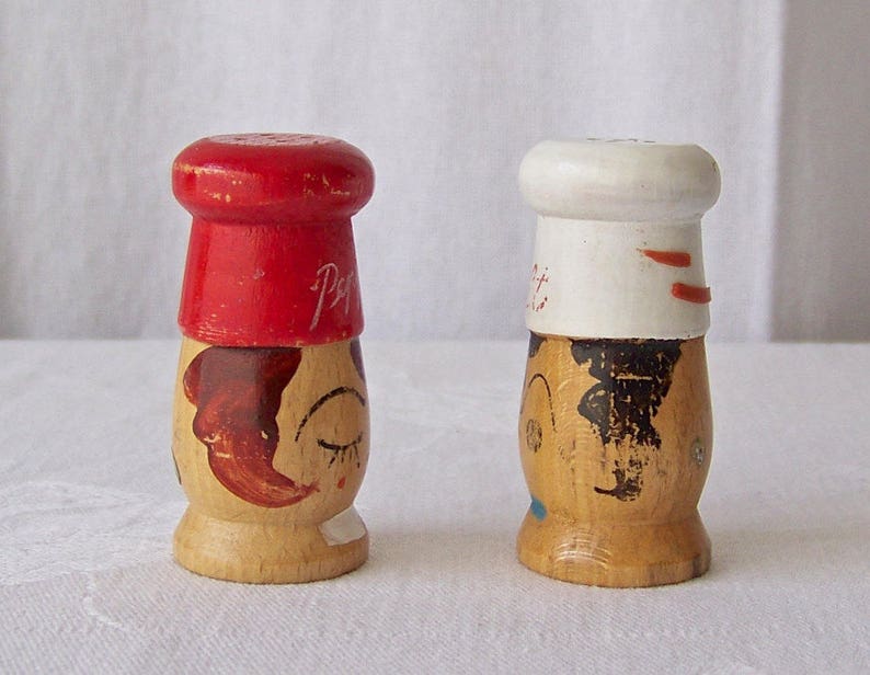 Vintage Salt and Pepper Shakers BBQ Grilling Backyard Picnic