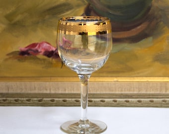 Vintage Sherry Glass With 22K Gold Rim Mid-Century Choose Quantity