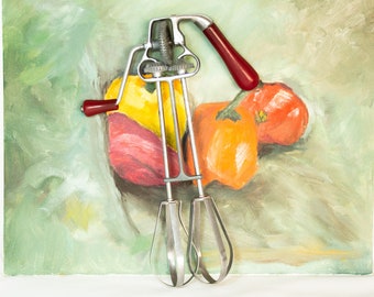 Worlbeater Hand Mixer Egg Beater Red Handle