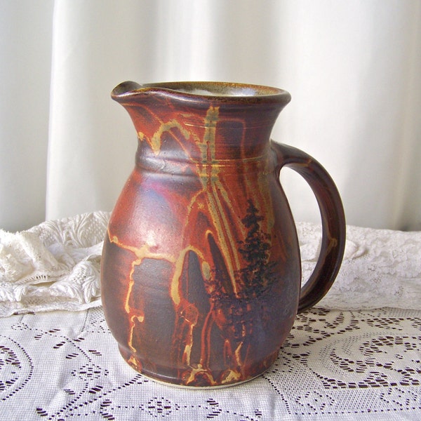 Vintage Pottery Mug David Waln Pottery Hand Thrown Mug Autumn Brown Waln Pottery 1980 Man Cave Beer Stein