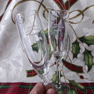 Vintage Champagne Glasses Toasting Flutes Set Of 2