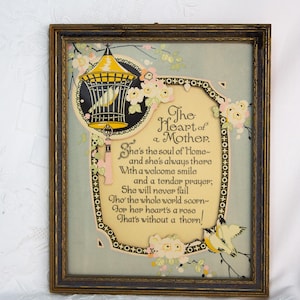 Vintage Nostalgic Framed Print Poem For Mother