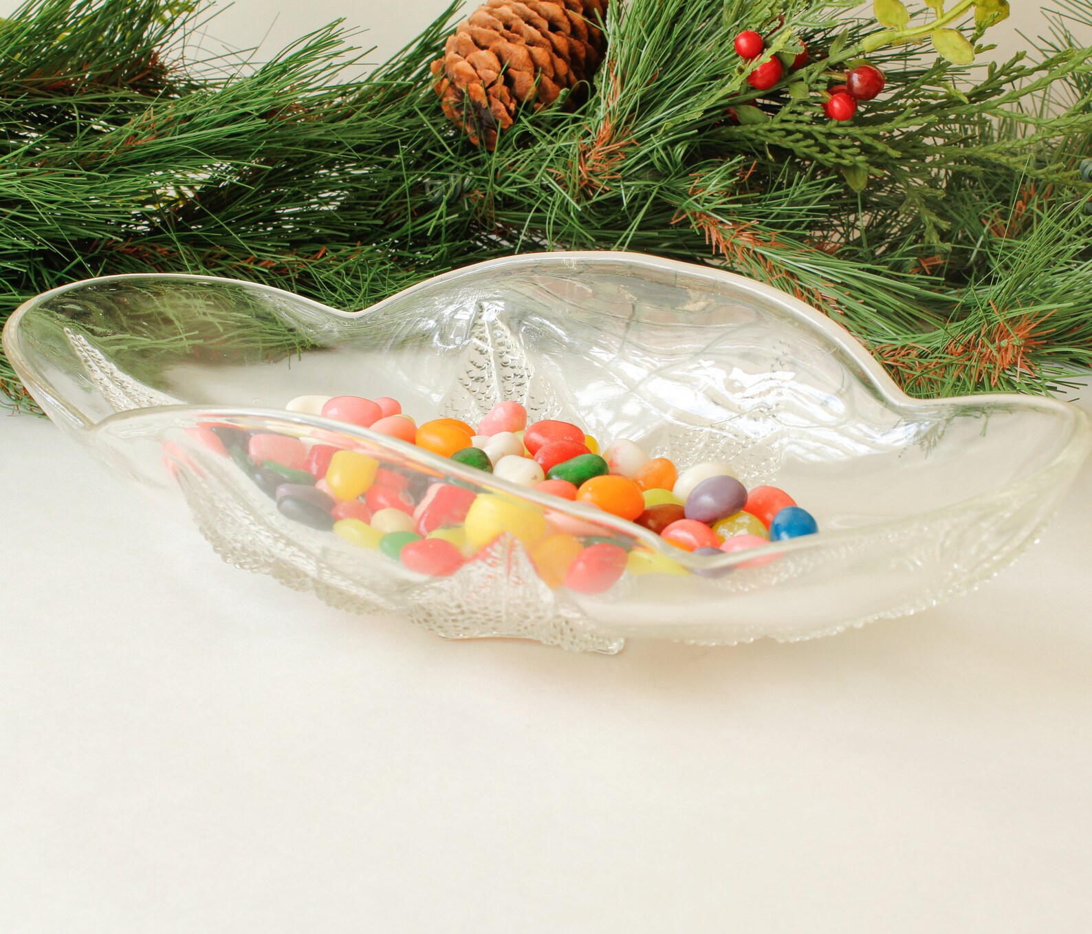 Vintage Celery Dish Pattern Glass Crystal Leaf Circa 1970s Etsy