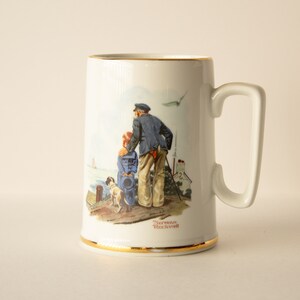 Vintage Mug At The Pier Norman Rockwell 1985