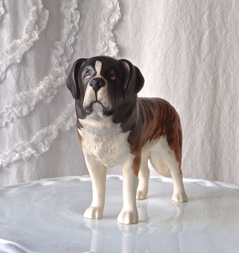 Vintage Saint Bernard Figurine Beswick England Corna Garth Stroller - 
