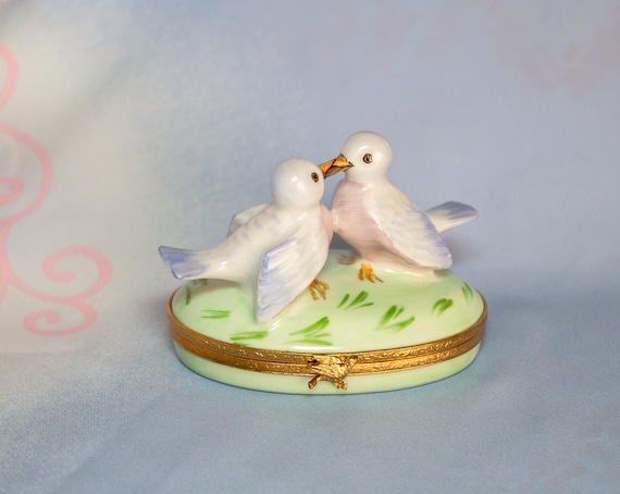 Vintage Love Birds Trinket Box, Limoges France - Etsy