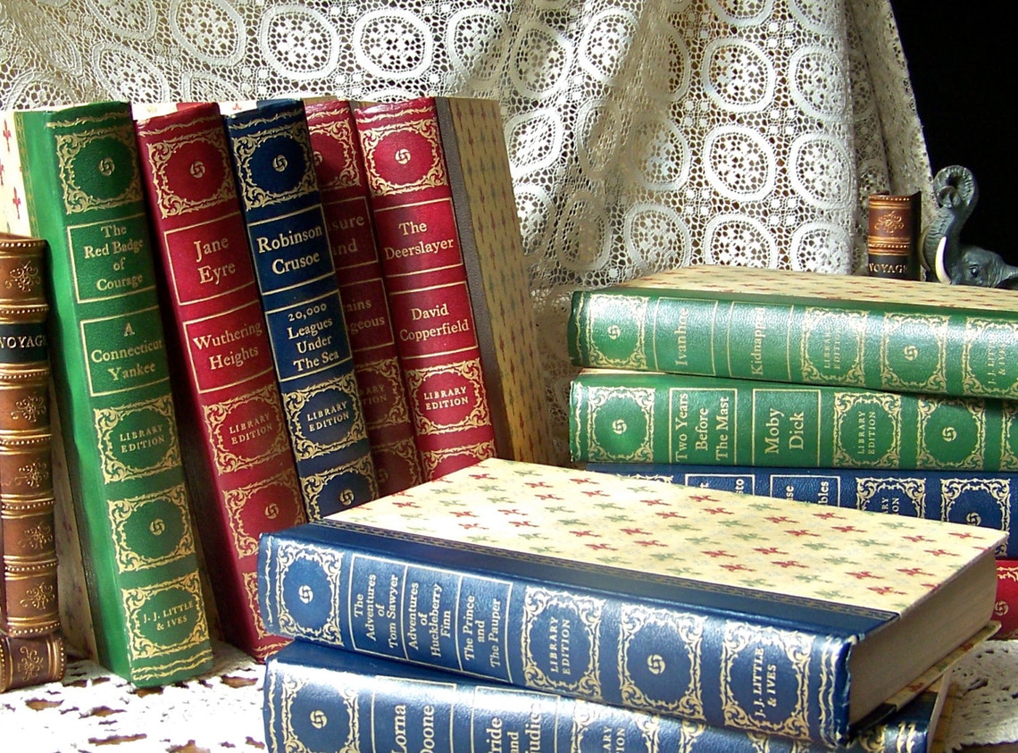 Antique Book Collection Library Edition JJ Little and Ives Etsy