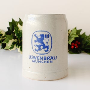 Vintage Stoneware Beer Mug Löwenbräu München