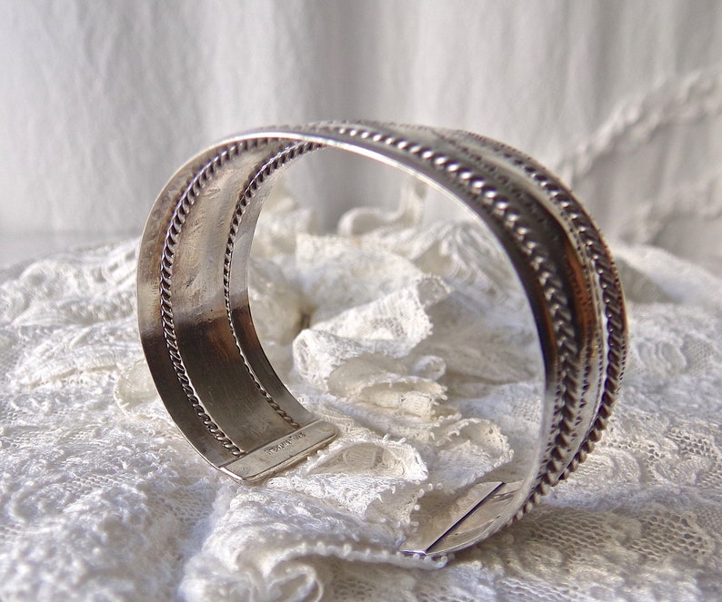 Vintage Cuff Bracelet Sterling Silver Signed