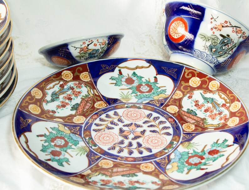 Vintage Gold Imari Dinnerware Service for 8 Gold Accent Circa Etsy