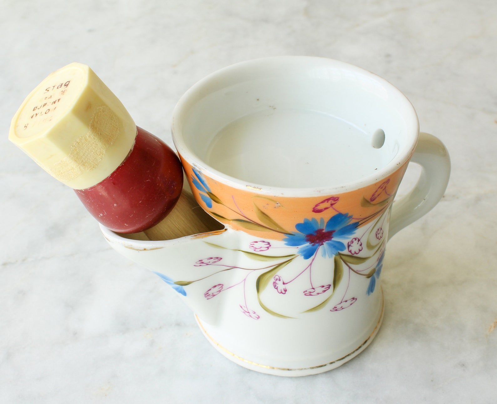 Vintage Shaving Scuttle Mug and Brush Set Etsy