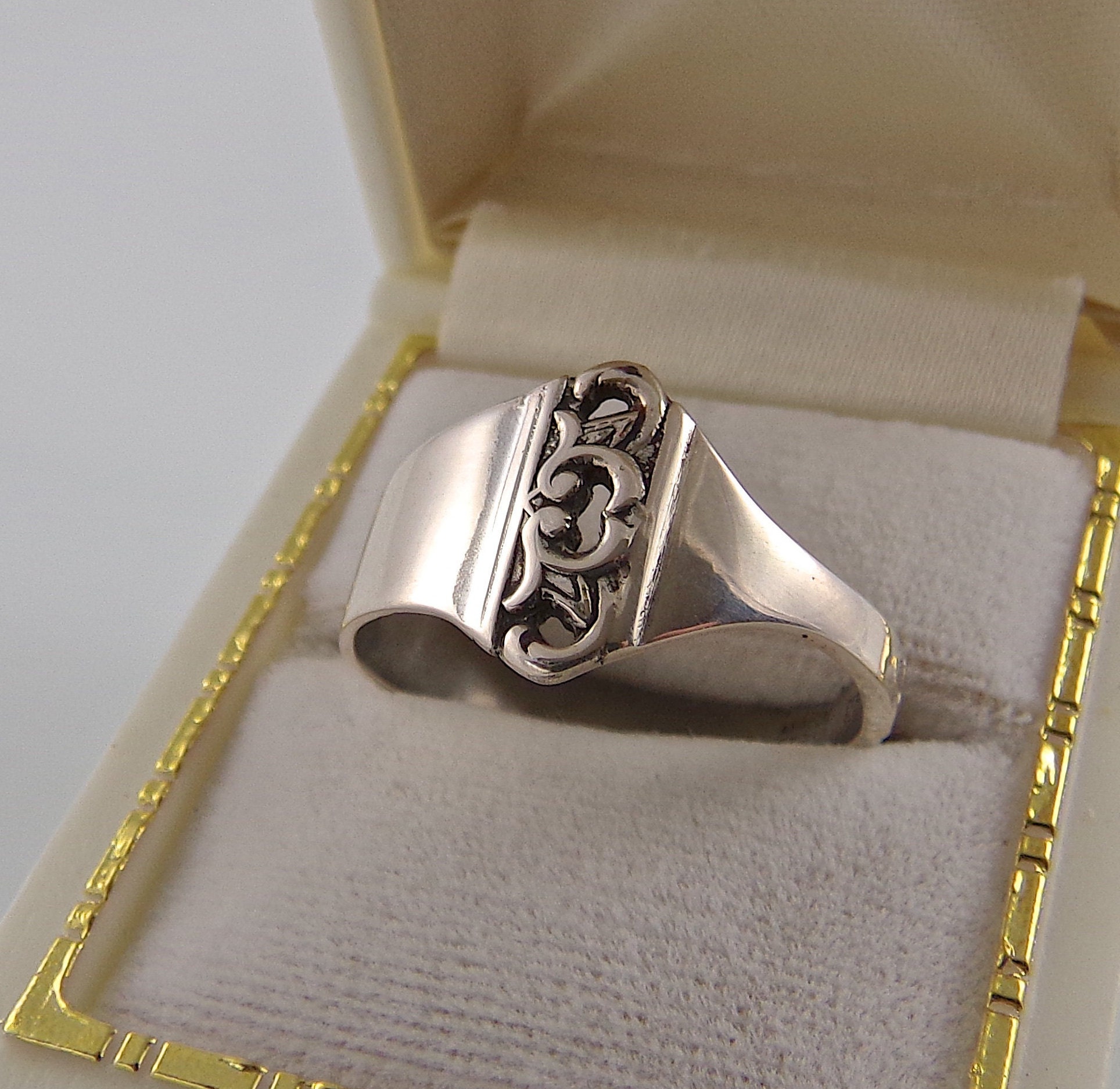 春夏新作 Vintage Spoon Etsy - 1/2 12 Size Band Silver Ring アクセサリー