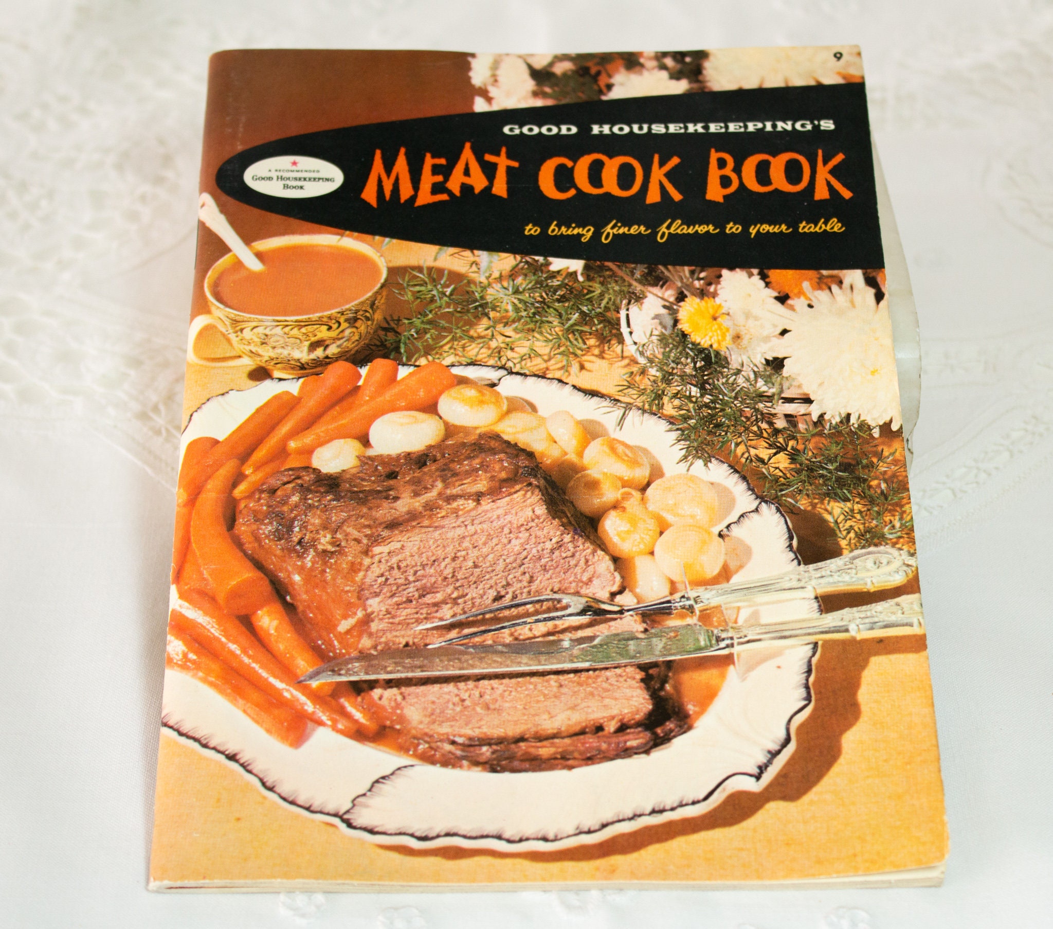 meat pork sections yum vintage cook book Wrapping Paper by Luxorama