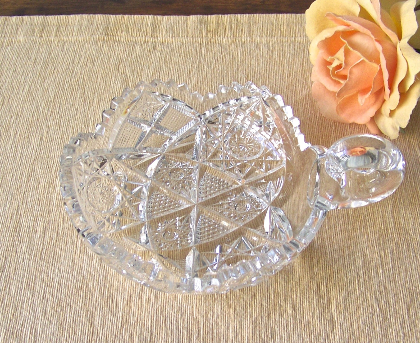 Cut Glass Candy Dish Antique American Brilliant Period Turn of Etsy