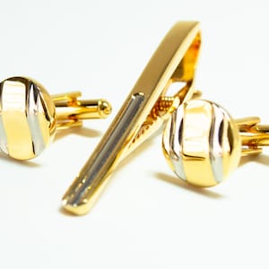 Vintage Cufflinks And Matching Tie Bar Men&#39;s Jewelry