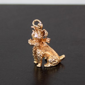Vintage 14K Gold Poodle Pendant Charm