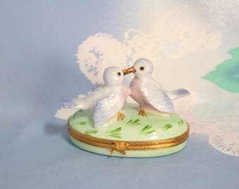 Vintage Love Birds Trinket Box, Limoges France - Etsy