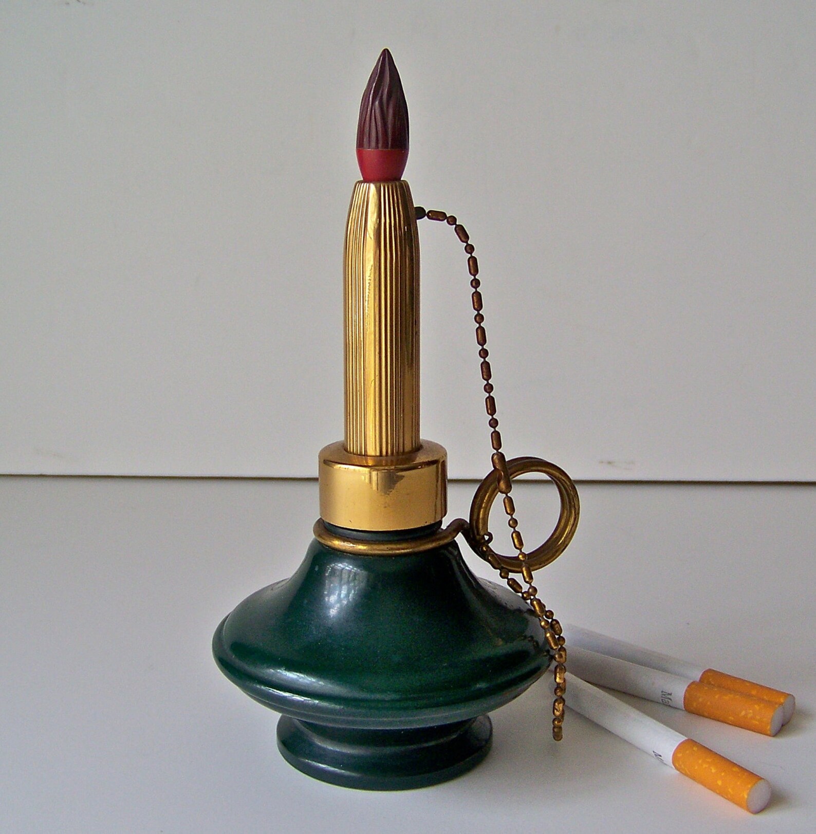 Vintage Cigarette Lighter Brass Candle Stick 1940s Etsy