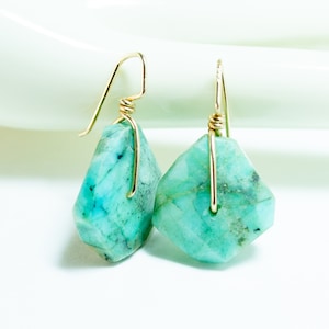 Vintage Turquoise Earrings Gold Plated Ear Wires
