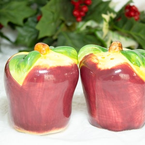 Vintage Apple Salt and Pepper Shakers