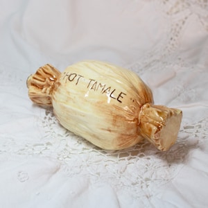 Vintage Ceramic Flask Hot Tamale Nip Bottle Empty