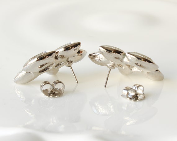 Glass Rhinestone Post Earrings Hollywood Glam - image 3