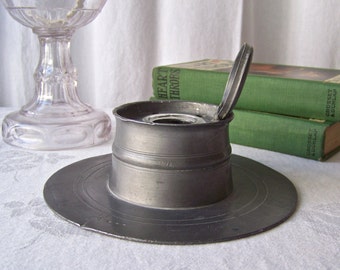 Vintage Ink Pot Pewter Inkwell England Mid 1800s