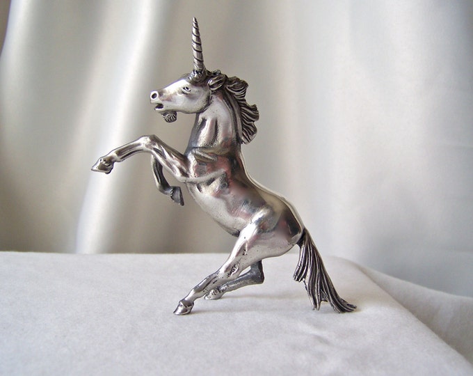 Vintage Pewter Unicorn Pewter Figurine Unicorns Mystical Etsy