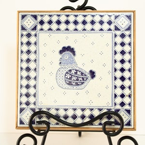 Vintage Chicken Cheese Board Trivet Hot Plate