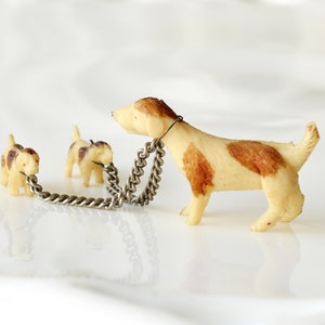 Vintage Tiny Dog Figurines Mom and Puppies Occupied Japan