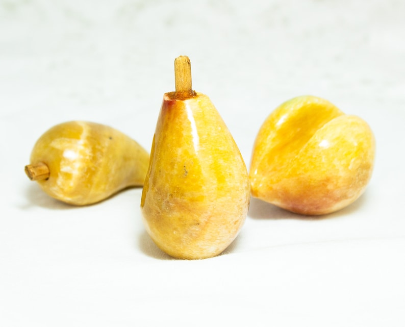 Alabaster Stone Fruit Display Peach Pear Mango Vintage 1980s Etsy