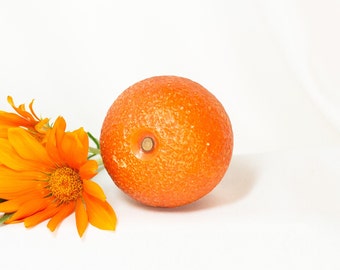 Alabaster Stone Orange Kitchen Fruit Display Circa 1960s