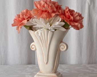 Vintage Blush Trumpet Vase Classic Mid-Century