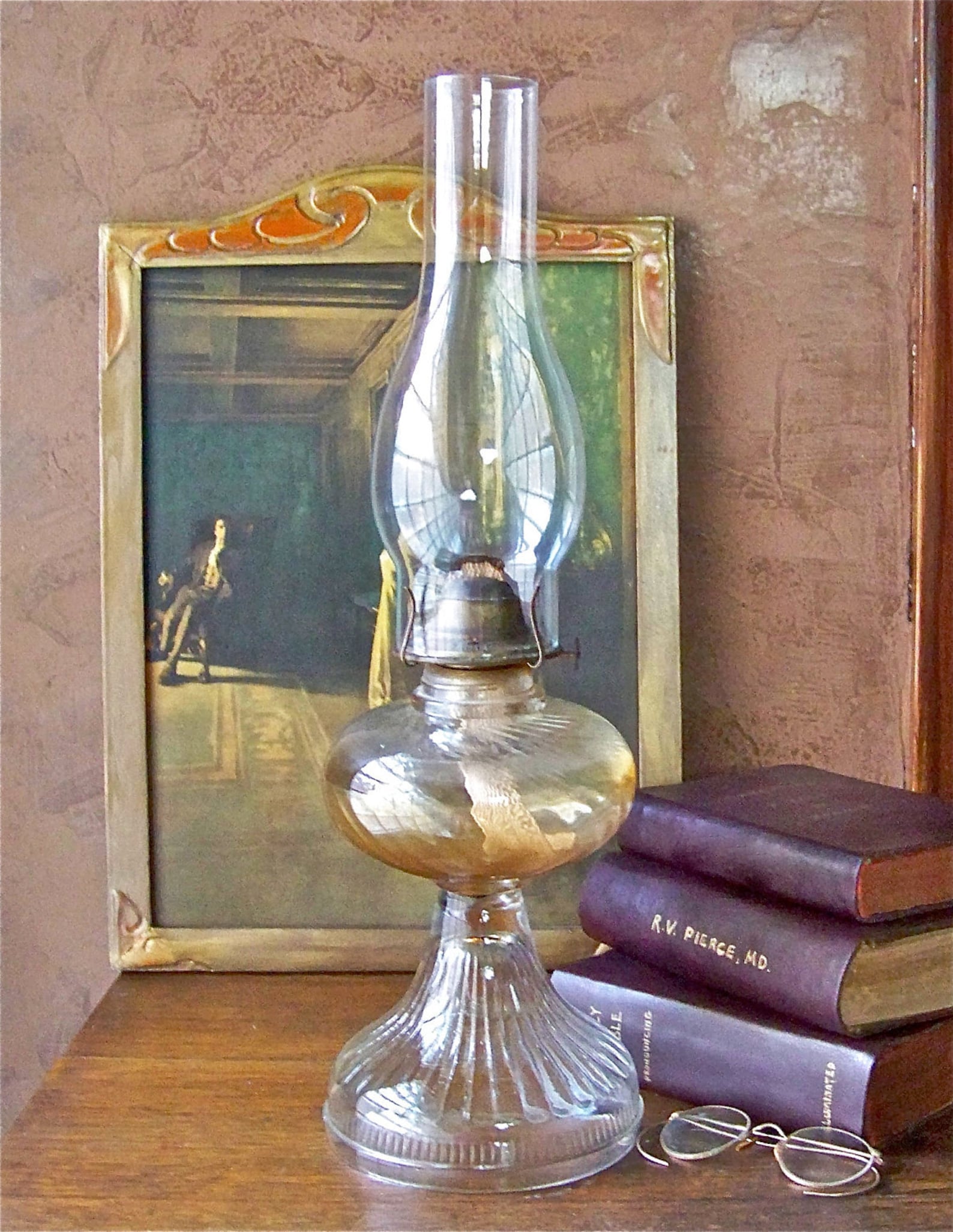 Vintage Oil Lamp Eagle Burner Etsy