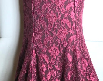 Vintage Burgundy Scarlet Evening Gown