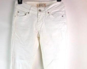 vintage White Stretch Stovepipe Jeans