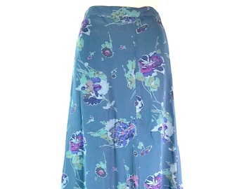 Vintage bloemen rayon lange rok