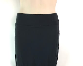 Vintage Black Rayon Pencil Skirt