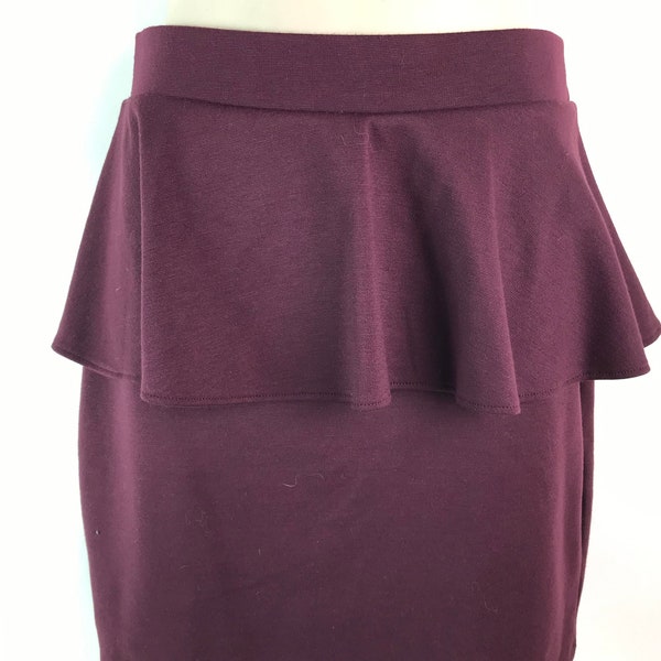 Vntage Burgundy Peplum Skirt