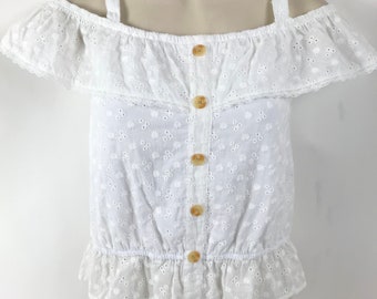 Eyelet Peasant Top - Etsy