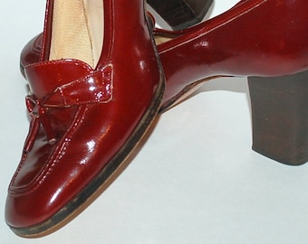 Włoskie skórzane czółenka vintage