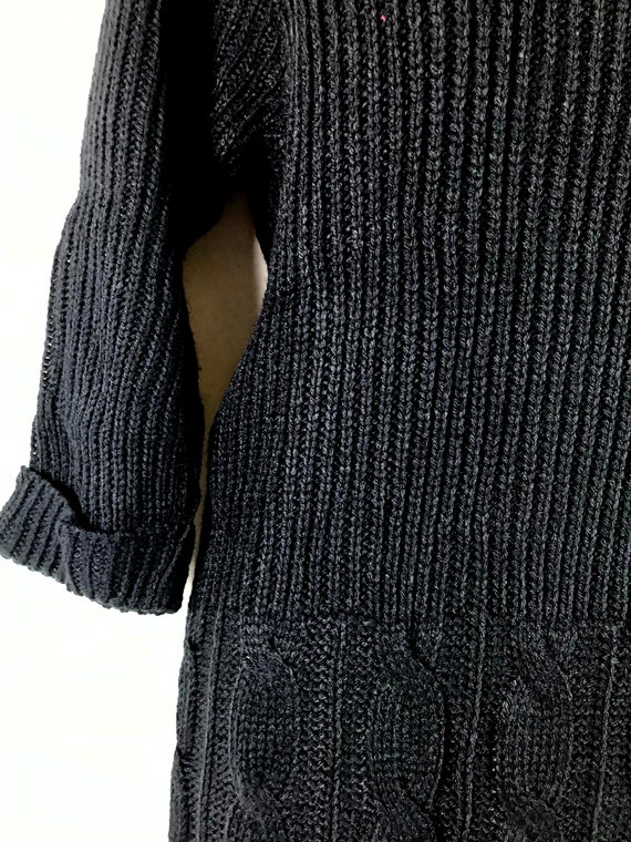 Charcoal Black Ribbed Sweater Dress - image 3