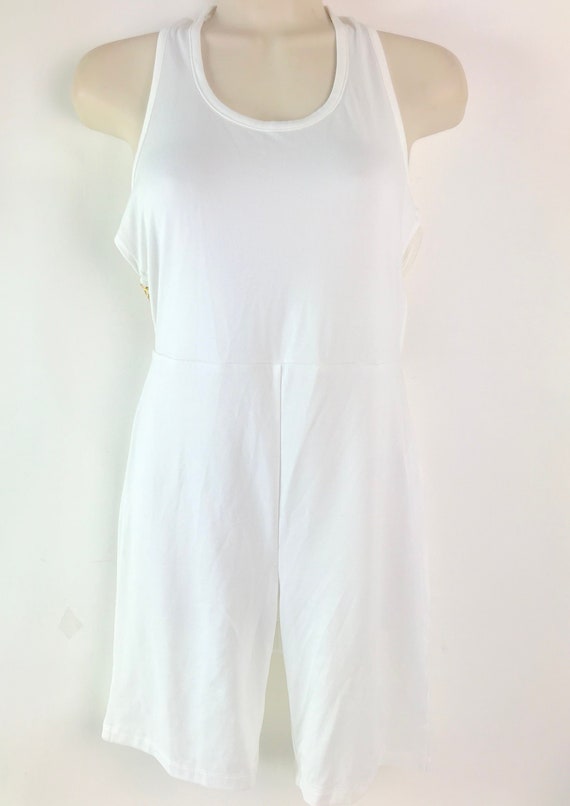 Retro Disco White Halter Neck Romper - image 1