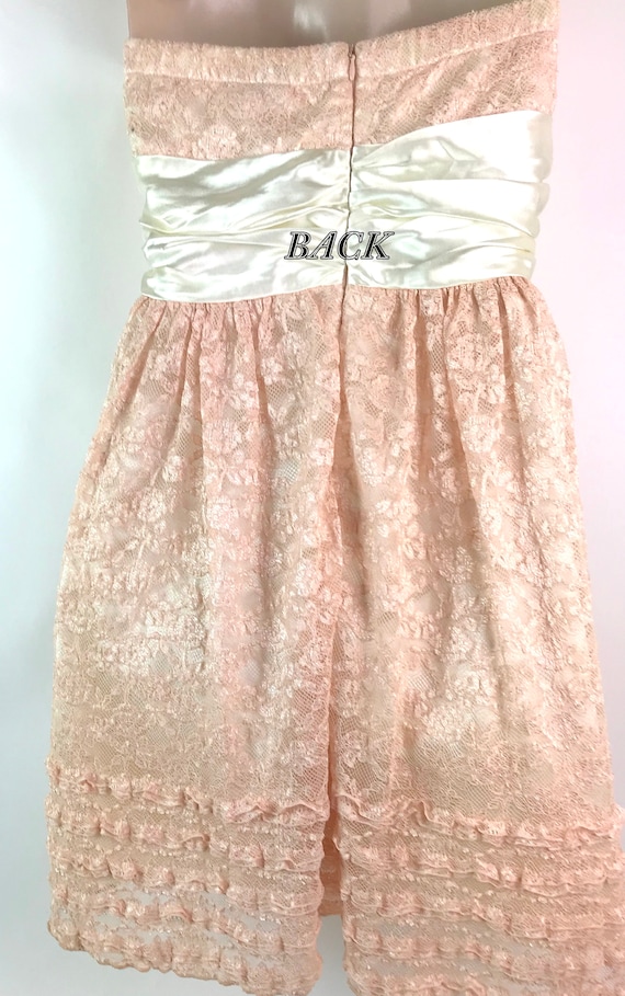 Vintage Peach Lace Dress - image 6