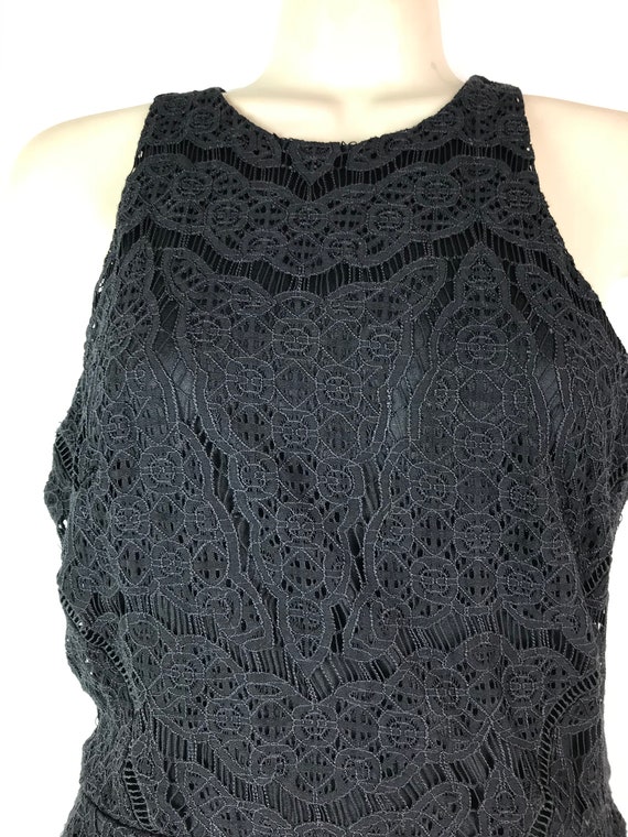 Vintage Handmade Black Lace Sleveless Dress - image 3