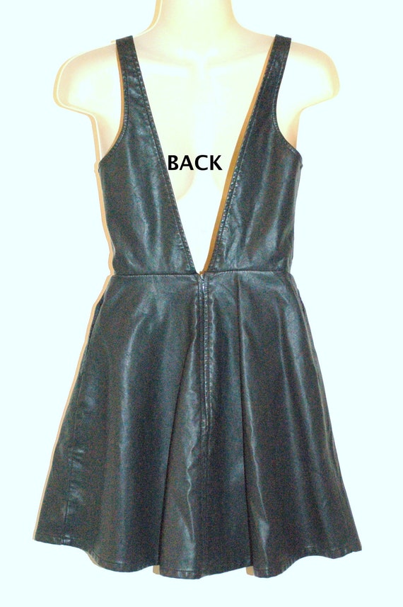 Black Pleather Skater Dress - image 2