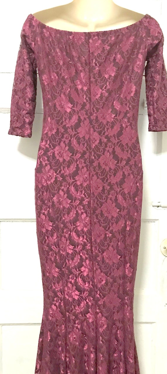 Vintage Burgundy Scarlet Evening Gown - image 5